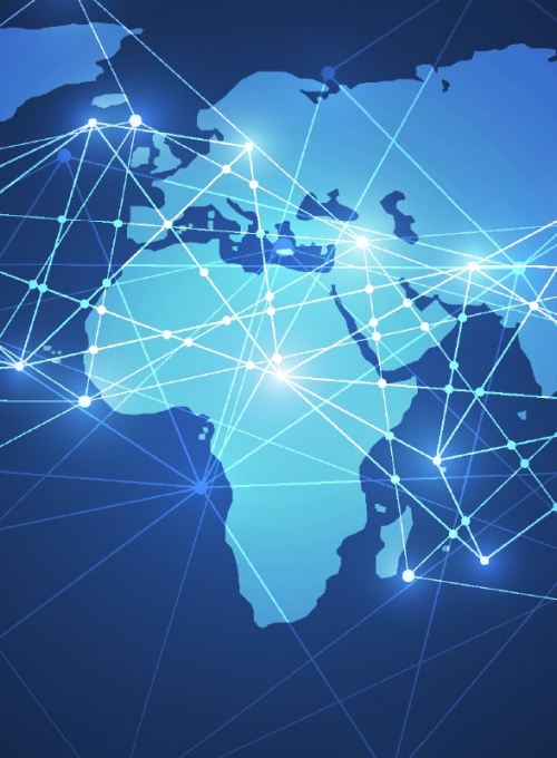 Global network connection. World map point and line composition concept of global business. Vector Illustration By royyimzy